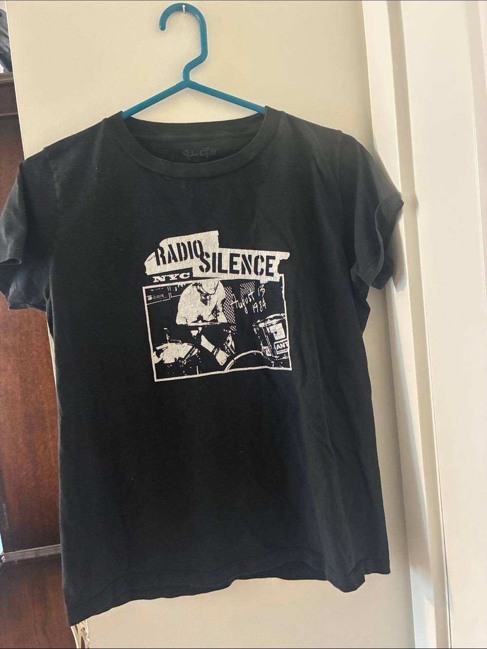 Brandy Melville Black Radio Silence Graphic Tee